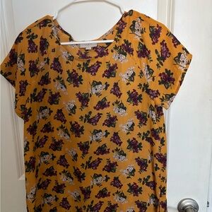 LOFT Women's Floral Yellow Top